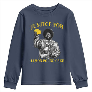 Justice For Lemon Pound Cake Youth Sweatshirt Vintage Rap Free Speech TS14 Navy Print Your Wear