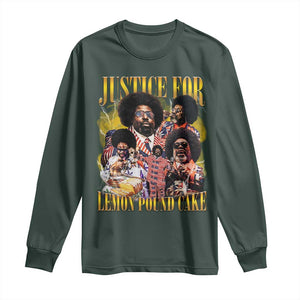 Justice For Lemon Pound Cake Bootleg Graphic Long Sleeve Shirt Retro Rap Free Speech TS14 Dark Forest Green Print Your Wear