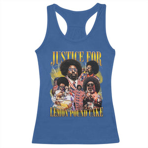 Justice For Lemon Pound Cake Bootleg Graphic Racerback Tank Top Retro Rap Free Speech TS14 Royal Blue Print Your Wear