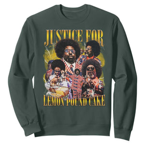 Justice For Lemon Pound Cake Bootleg Graphic Sweatshirt Retro Rap Free Speech TS14 Dark Forest Green Print Your Wear