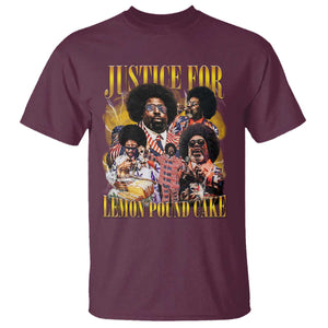 Justice For Lemon Pound Cake Bootleg Graphic T Shirt Retro Rap Free Speech TS14 Maroon Print Your Wear