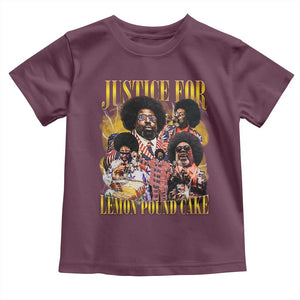 Justice For Lemon Pound Cake Bootleg Graphic Toddler T Shirt Retro Rap Free Speech TS14 Maroon Print Your Wear