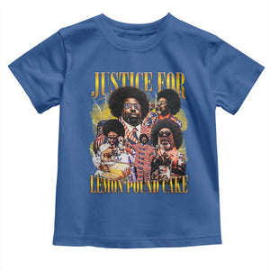 Justice For Lemon Pound Cake Bootleg Graphic Toddler T Shirt Retro Rap Free Speech TS14 Royal Blue Print Your Wear