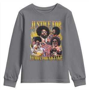 Justice For Lemon Pound Cake Bootleg Graphic Youth Sweatshirt Retro Rap Free Speech TS14 Charcoal Print Your Wear