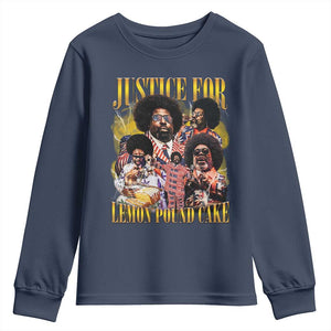 Justice For Lemon Pound Cake Bootleg Graphic Youth Sweatshirt Retro Rap Free Speech TS14 Navy Print Your Wear