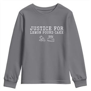 Justice For Lemon Pound Cake Youth Sweatshirt Funny Dessert Meme TS14 Charcoal Print Your Wear