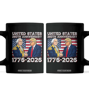 250th Anniversary USA Coffee Mug Patriotic Trump George Washington American Flag 4th of July TS14 Black Print Your Wear