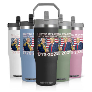 250th Anniversary USA Flip Straw Tumbler Patriotic Trump George Washington American Flag 4th of July TS14 Print Your Wear
