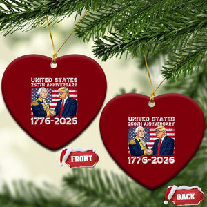 America 250th Anniversary Ceramic Ornament Patriotic Trump George Washington American Flag 4th of July TS14 Print Your Wear