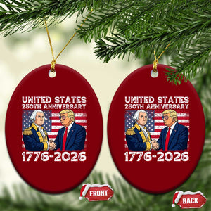 America 250th Anniversary Ceramic Ornament Patriotic Trump George Washington American Flag 4th of July TS14 Print Your Wear