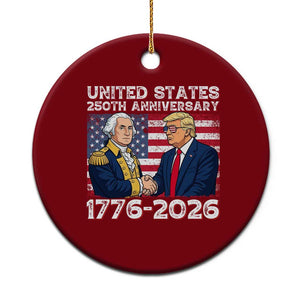 America 250th Anniversary Ceramic Ornament Patriotic Trump George Washington American Flag 4th of July TS14 1pc Red Print Your Wear
