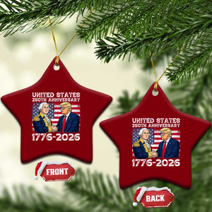 America 250th Anniversary Ceramic Ornament Patriotic Trump George Washington American Flag 4th of July TS14 Print Your Wear