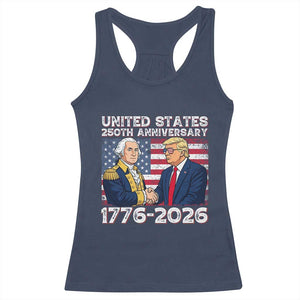 250th Anniversary USA Racerback Tank Top Patriotic Trump George Washington American Flag 4th of July TS14 Navy Print Your Wear