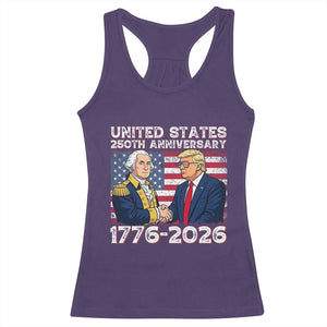 250th Anniversary USA Racerback Tank Top Patriotic Trump George Washington American Flag 4th of July TS14 Purple Print Your Wear