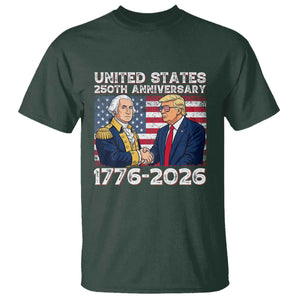 250th Anniversary USA T Shirt Patriotic Trump George Washington American Flag 4th of July TS14 Dark Forest Green Print Your Wear