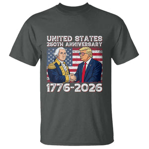 250th Anniversary USA T Shirt Patriotic Trump George Washington American Flag 4th of July TS14 Dark Heather Print Your Wear