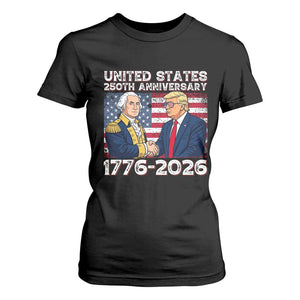 250th Anniversary USA T Shirt For Women Patriotic Trump George Washington American Flag 4th of July TS14 Black Print Your Wear