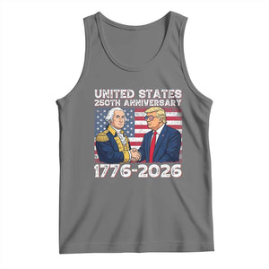 250th Anniversary USA Tank Top Patriotic Trump George Washington American Flag 4th of July TS14 Black Heather Print Your Wear
