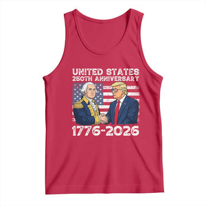250th Anniversary USA Tank Top Patriotic Trump George Washington American Flag 4th of July TS14 Red Print Your Wear