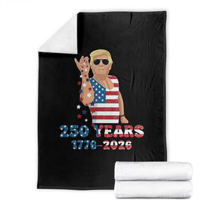 250 Years American Anniversary Throw Blanket Patriotic Trump 4th of July TS14 Black Print Your Wear