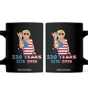 250 Years American Anniversary Coffee Mug Patriotic Trump 4th of July TS14 Black Print Your Wear