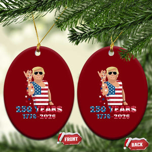 250 Years American Anniversary Ceramic Ornament Patriotic Trump 4th of July TS14 Print Your Wear