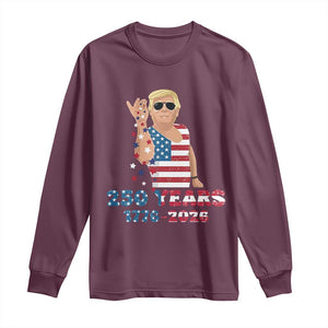 250 Years American Anniversary Long Sleeve Shirt Patriotic Trump 4th of July TS14 Maroon Print Your Wear