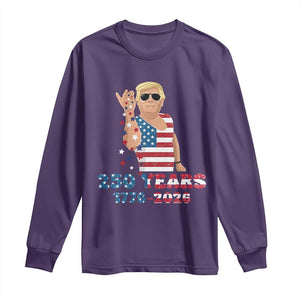 250 Years American Anniversary Long Sleeve Shirt Patriotic Trump 4th of July TS14 Purple Print Your Wear