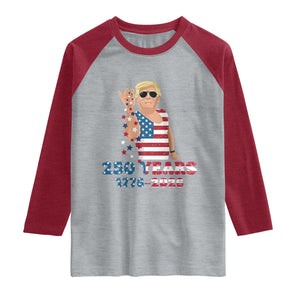 250 Years American Anniversary Raglan Shirt Patriotic Trump 4th of July TS14 Heather Gray Heather Red Print Your Wear