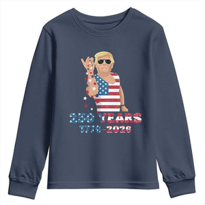 250 Years American Anniversary Youth Sweatshirt Patriotic Trump 4th of July TS14 Navy Print Your Wear