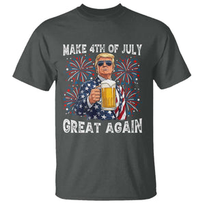 Trump Make 4th of July Great Again T Shirt Funny Drinking Beer TS14 Dark Heather Print Your Wear