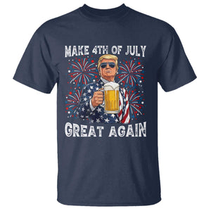 Trump Make 4th of July Great Again T Shirt Funny Drinking Beer TS14 Navy Print Your Wear