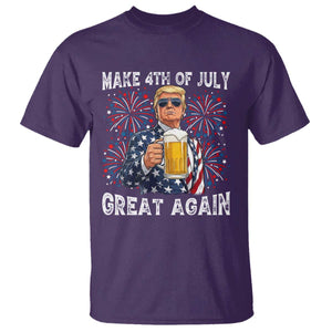 Trump Make 4th of July Great Again T Shirt Funny Drinking Beer TS14 Purple Print Your Wear