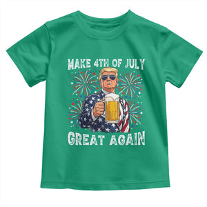 Trump Make 4th of July Great Again Toddler T Shirt Funny Drinking Beer TS14 Irish Green Print Your Wear