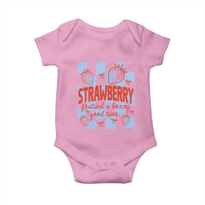 Strawberry Festival Baby Onesie 1968 A Berry Good Time Summer TS14 Light Pink Print Your Wear