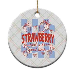 Strawberry Festival Ceramic Ornament 1968 A Berry Good Time Summer TS14 1pc Christmas Plaid Print Your Wear
