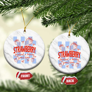 Strawberry Festival Ceramic Ornament 1968 A Berry Good Time Summer TS14 1pc White Marble Print Your Wear