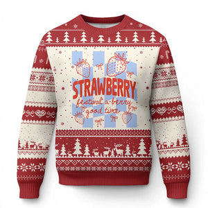 Strawberry Festival Ugly Christmas Sweater 1968 A Berry Good Time Summer TS14 Beige Red Print Your Wear