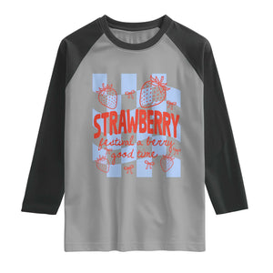 Strawberry Festival Raglan Shirt 1968 A Berry Good Time Summer TS14 Sport Gray Black Print Your Wear
