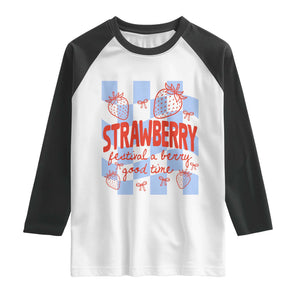 Strawberry Festival Raglan Shirt 1968 A Berry Good Time Summer TS14 White Black Print Your Wear