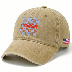 Strawberry Festival Washed Cotton Baseball Cap 1968 A Berry Good Time Summer TS14 Print Your Wear