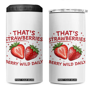 That’s Strawberries 4 in 1 Can Cooler Tumbler Summer Fruit Festival TS14 One Size: 16 oz White Print Your Wear