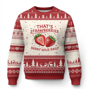 That’s Strawberries Ugly Christmas Sweater Summer Fruit Festival TS14 Beige Red Print Your Wear
