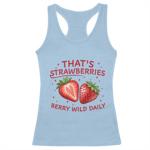 That’s Strawberries Racerback Tank Top Summer Fruit Festival TS14 Light Blue Print Your Wear