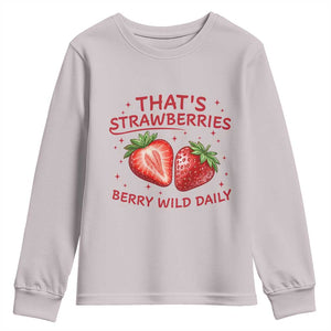That’s Strawberries Youth Sweatshirt Summer Fruit Festival TS14 Ice Gray Print Your Wear
