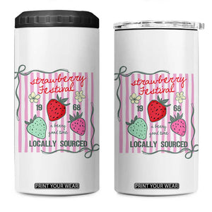 Strawberry Festival 4 in 1 Can Cooler Tumbler Summer Fruit Vibes TS14 One Size: 16 oz White Print Your Wear
