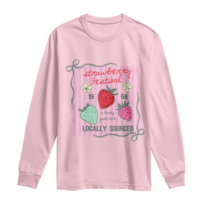 Strawberry Festival Long Sleeve Shirt Summer Fruit Vibes TS14 Light Pink Print Your Wear