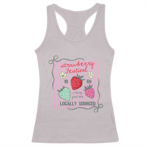 Strawberry Festival Racerback Tank Top Summer Fruit Vibes TS14 Ice Gray Print Your Wear