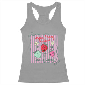 Strawberry Festival Racerback Tank Top Summer Fruit Vibes TS14 Sport Gray Print Your Wear