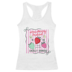 Strawberry Festival Racerback Tank Top Summer Fruit Vibes TS14 White Print Your Wear